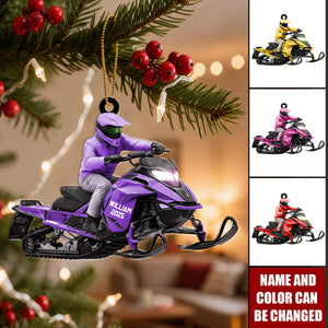 Snowmobile - Personalized Christmas Acrylic Ornament