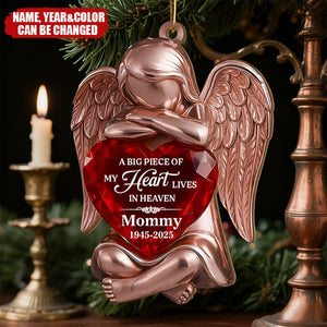 A Big Piece Of My Heart Lives In Heaven - Personalized Wooden Ornament