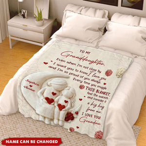 To My Granddaughter Love and Warmth - Personalized Blanket