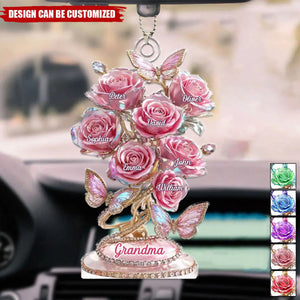 Each Rose Holds A Piece Of Your Heart - Family Personalized Custom Acrylic Ornament