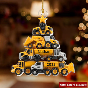 Engineering Vehicles Tree - Personalized 1-Layer Acrylic Ornament