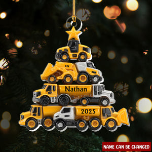 Engineering Vehicles Tree - Personalized 1-Layer Acrylic Ornament