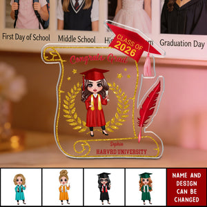 Class of 2026 Graduation Gift for Daughter Personalized Acrylic Plaque