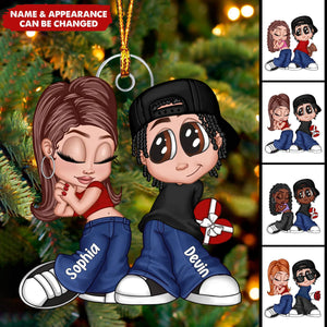 Y2K Couple Personalized Christmas Ornament - Perfect Gift For Him, For Her
