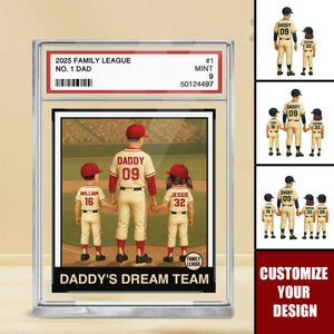 Baseball Dad Grandpa Man & Kids Personalized Acrylic Plaque