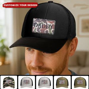 Custom Dad Trucker Hat - New Dad Gift Personalized Camo Hat