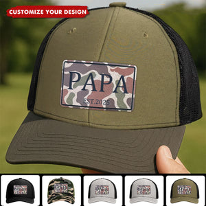 Custom Dad Trucker Hat - New Dad Gift Personalized Camo Hat