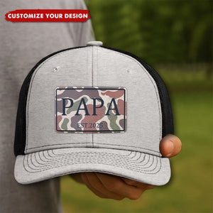 Custom Dad Trucker Hat - New Dad Gift Personalized Camo Hat