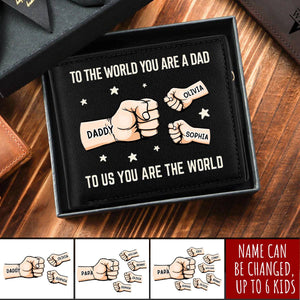 You’re My World, My Heart - Family Personalized Double-Sided Printed Leather Wallet