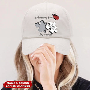 Memorial Butterfly Dragonfly Heaven Feather - Personalized Memorial Classic Cap