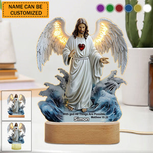 With God All Things Are Possible - Personalized Plaque Light
