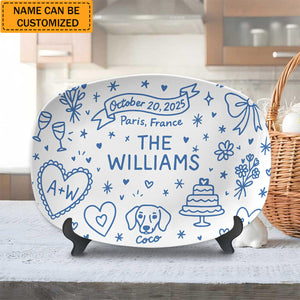 Custom Wedding Platter – Personalized Bridal Gift With Names