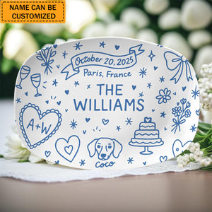 Custom Wedding Platter – Personalized Bridal Gift With Names