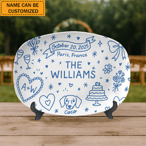 Custom Wedding Platter – Personalized Bridal Gift With Names