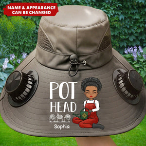 Custom Solar Fan Hat - Personalized Garden Gifts For Gardeners