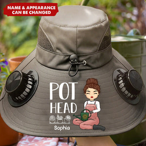 Custom Solar Fan Hat - Personalized Garden Gifts For Gardeners