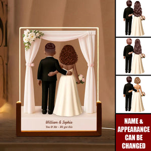 Custom Cartoon Bride And Groom Personalized LED Night Light