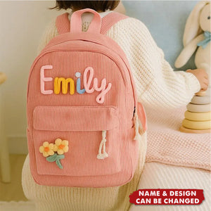 Custom Kid Name Pastel Color Personalized Backpack