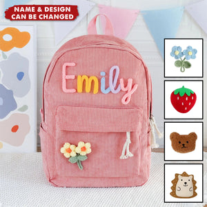 Custom Kid Name Pastel Color Personalized Backpack