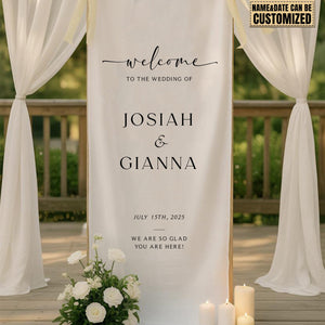 Fabric Wedding Welcome Sign - Personalized Wedding Welcome Sign
