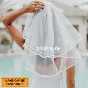 Personalized Bride To Be Embroidered Veil - Bridal Veil