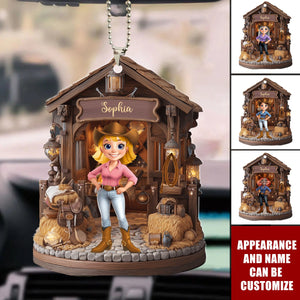 Cowgirl's Barn - Personalized Cowgirl Acrylic Ornament