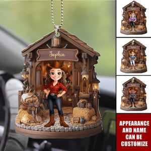 Cowgirl's Barn - Personalized Cowgirl Acrylic Ornament