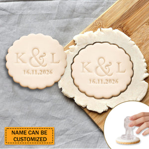 Custom Mr and Mrs Name Date Fondant Stamp – Personalized Wedding Cookie Cutter
