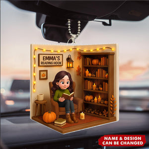 Reading Hook Cozy Season - Personalized Car Ornament