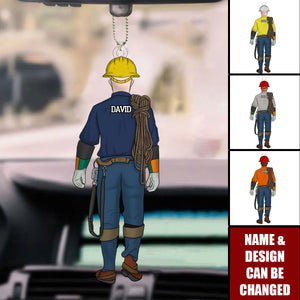 Gift For Lineman - Personalized Acrylic Car Ornament