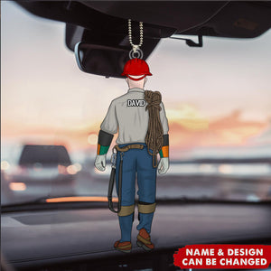 Gift For Lineman - Personalized Acrylic Car Ornament