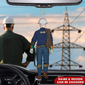 Gift For Lineman - Personalized Acrylic Car Ornament