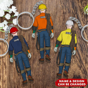 Gift For Lineman - Personalized Acrylic Keychain