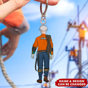 Gift For Lineman - Personalized Acrylic Keychain