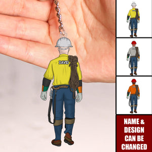 Gift For Lineman - Personalized Acrylic Keychain