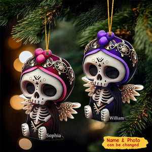 Cute Skull - Personalized Skull Christmas Acrylic Ornament