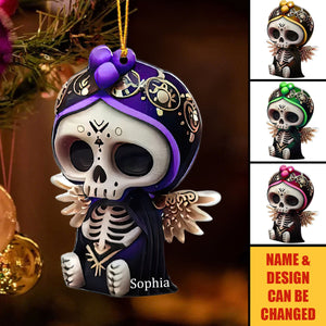 Cute Skull - Personalized Skull Christmas Acrylic Ornament