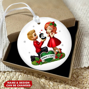 This Year We Got Engaged Personalized Ceramic Ornament