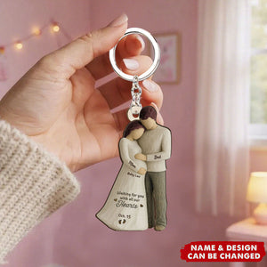 Waiting For You With All Our Hearts Couple Expecting Baby - Personalized Acrylic Keychain