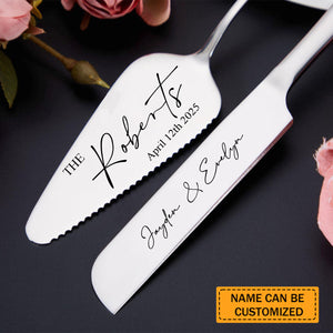Personalized Wedding Cake Cutting Engraved Knife Server Forks
