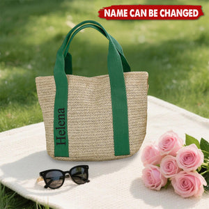 Custom Handwoven Straw Beach Shoulder Bag