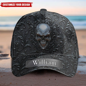 Matte Black Skull Cool Style - Personalized Classic Cap