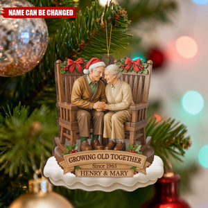 Custom Wood Ornament - Personalized Christmas Gifts For Old Couple