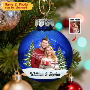 Custom Photo Christmas Together Family - Personalized Acrylic Ornament