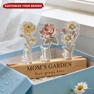 Custom Birth Flower LED Light With Kids Names - Mother’s Day Gift For Mom