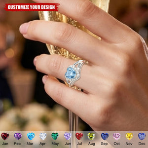 Personalized Class Ring For Her With Birthstone - Graduation Jewelry For Daughter