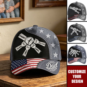 Fist Bump Daddy Grandpa - Personalized Classic Cap