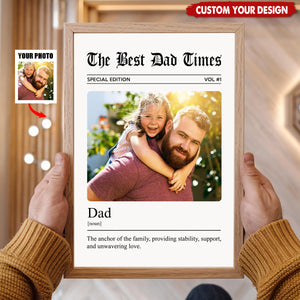The Father's Day Times Dad Grandpa Definition - Personalized Photo Poster