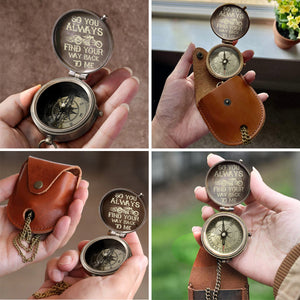 Find Your Way Back To Me - Personalized Biker Compass