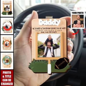 Custom Kids Photo Personalized Car Visor Clip, Father's Day Gift For Dad Grandpa